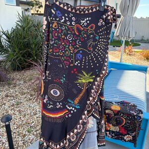 Gorgeous Farm Rio celestial print wrap skirt, XS but fits like a S/M